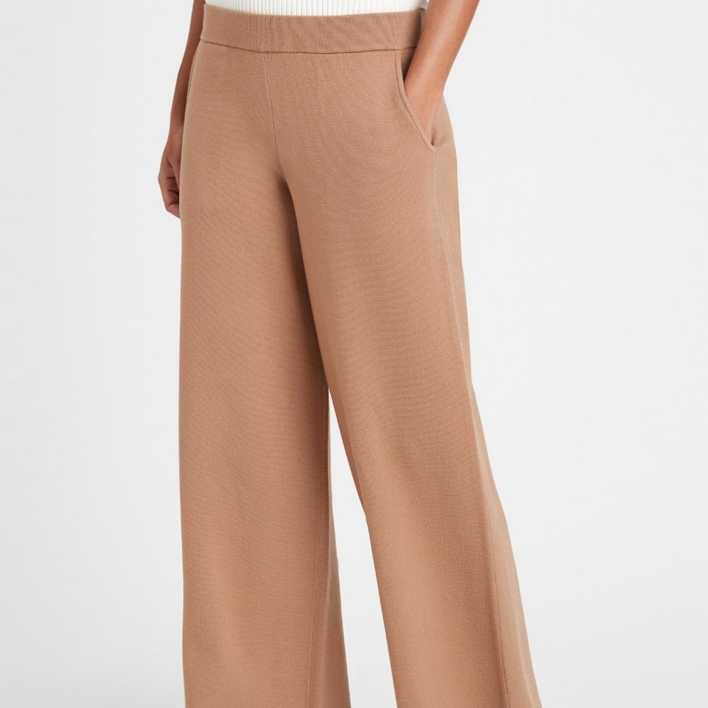 Banana Republic Wide-Leg Sweater Pant in Camel